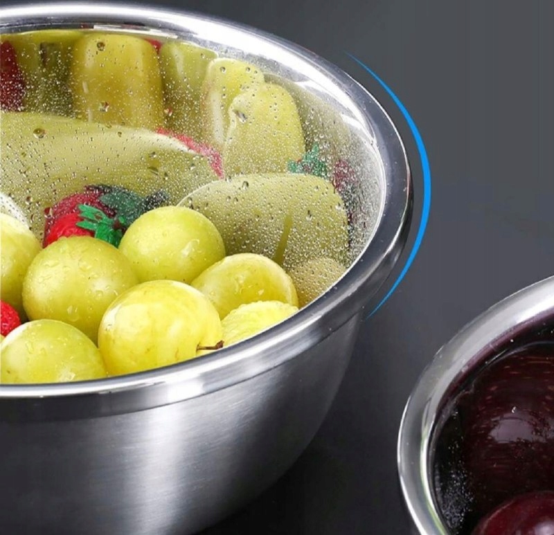 ZESTAW MISEK KUCHENNYCH STALOWE MISKI 3szt M Średnica 28 cm