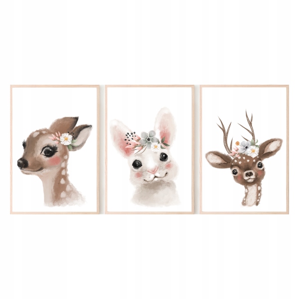 

Zestaw 3 plakaty A3 leśni przyjaciele nr.6