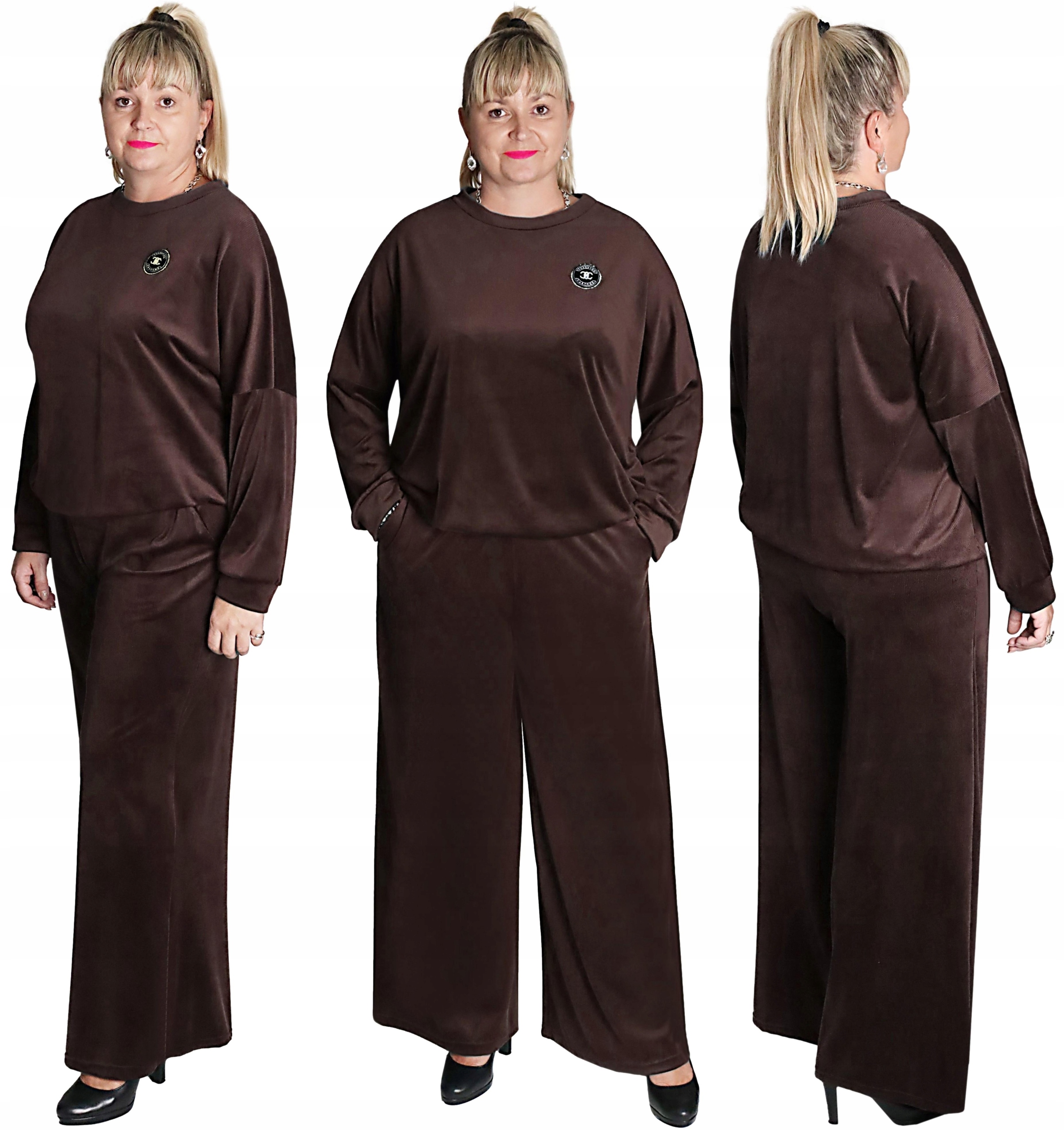 Komlpet Halenka+kalhoty barva Čokoláda vel.54