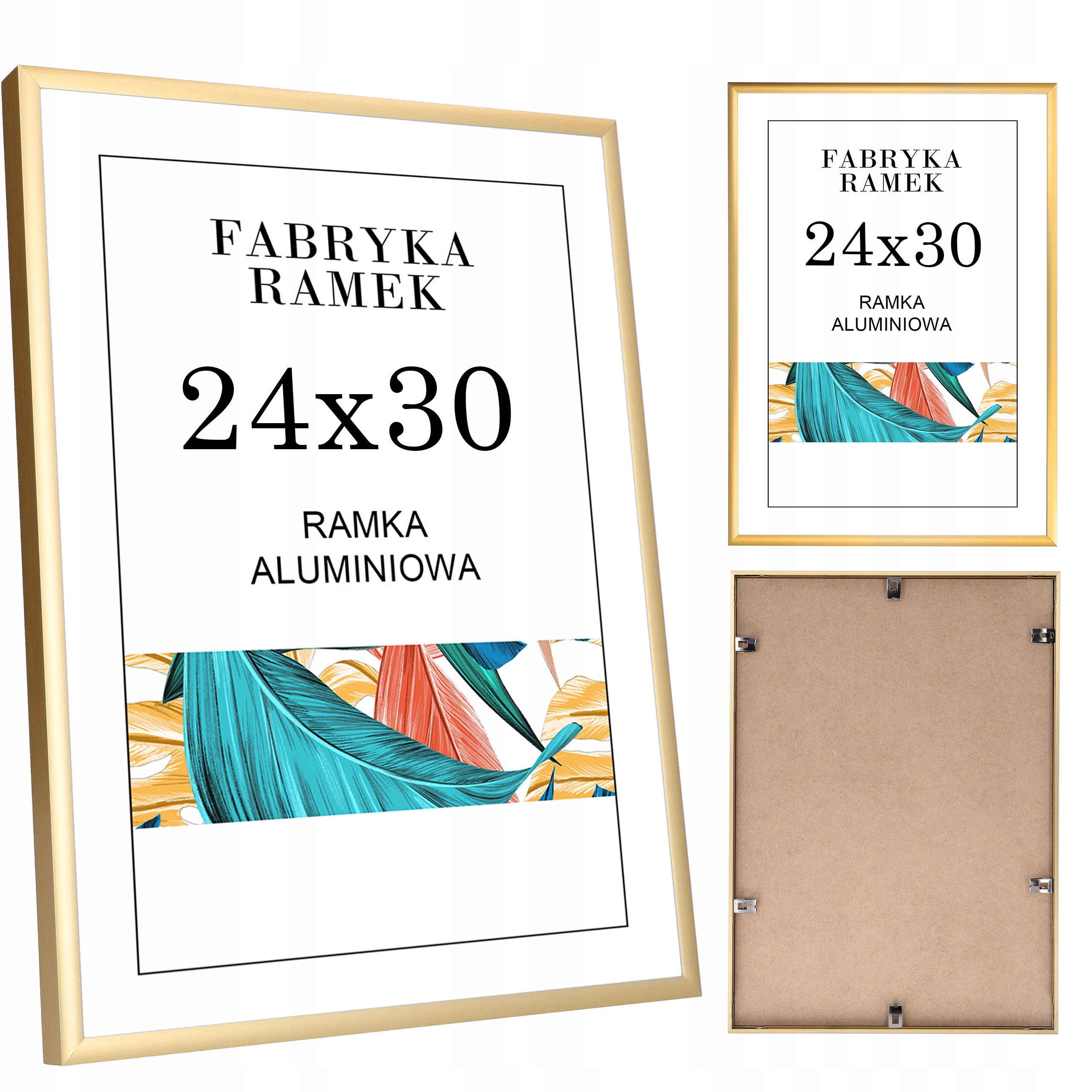 

Ramka 24x30 ramki na zdjęcia aluminiowa złota