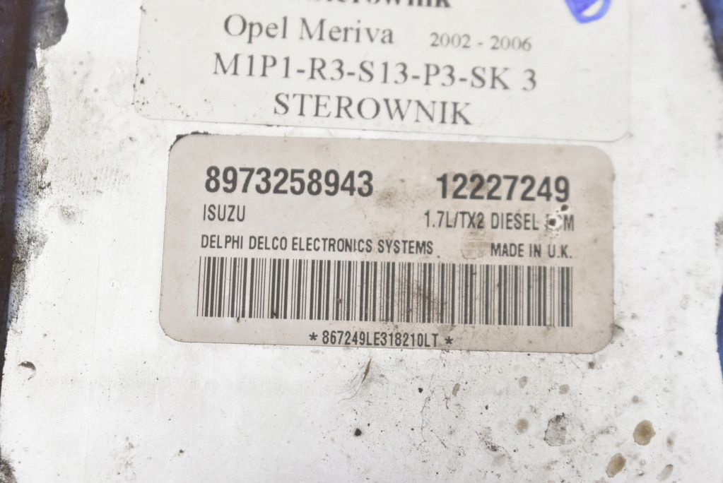 control unit 8973258943 12227249 OPEL MERIVA A 1.7 DTI 75 KM 02-06