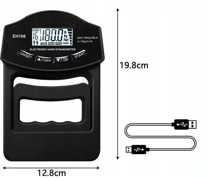 Tester siły chwytu 180Kg cyfrowy dynamometr Rodzaj ceramiczna