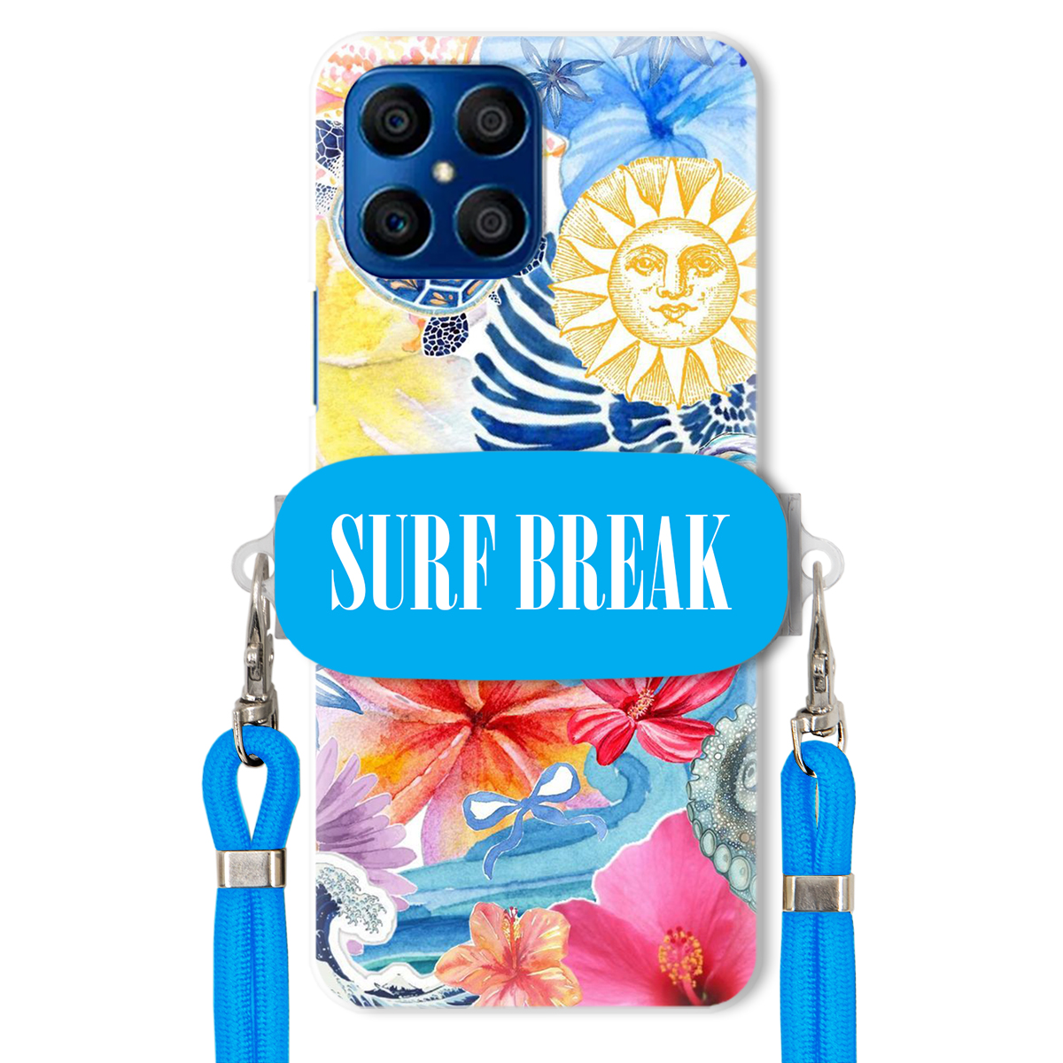 Pouzdro pro Huawei Honor X8 Crossbody vodítko modré držák Surf Break Lata