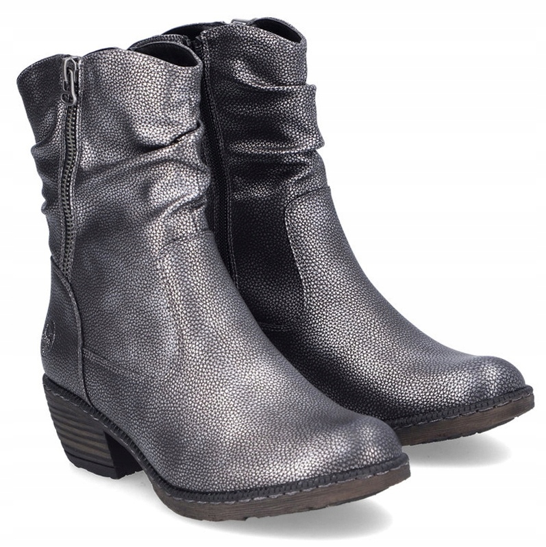 Dámské kotníkové boty Rieker 93760-90 Stříbrné/platinové, stříbrné, Eko Kůže, Vel. . .37
