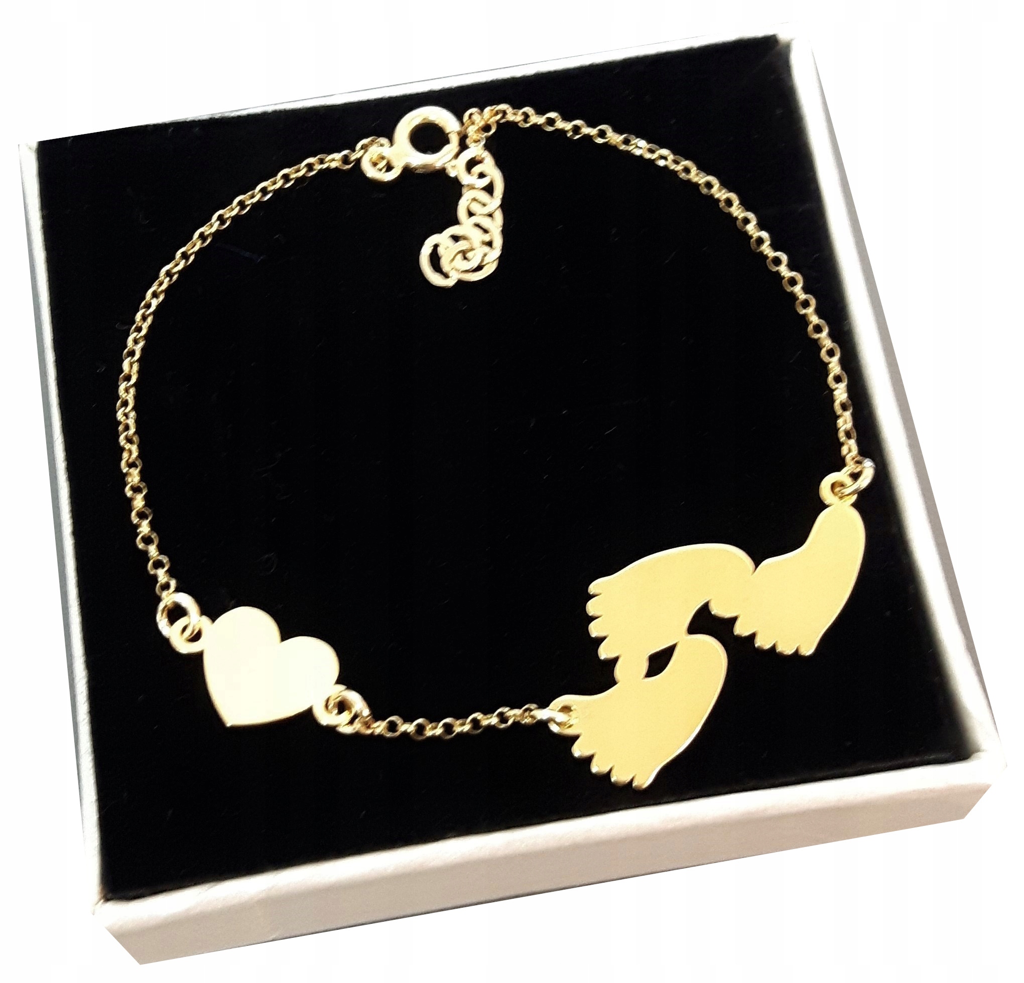 

Bransoletka trzy stópki dziecka serce grawer 20 cm