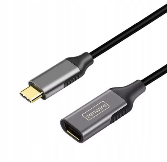 Kabel USB-C DisplayPort 1.2 Żeński Adapter 4K 60HZ Full HD Przewód MHL 1m Stan opakowania oryginalne