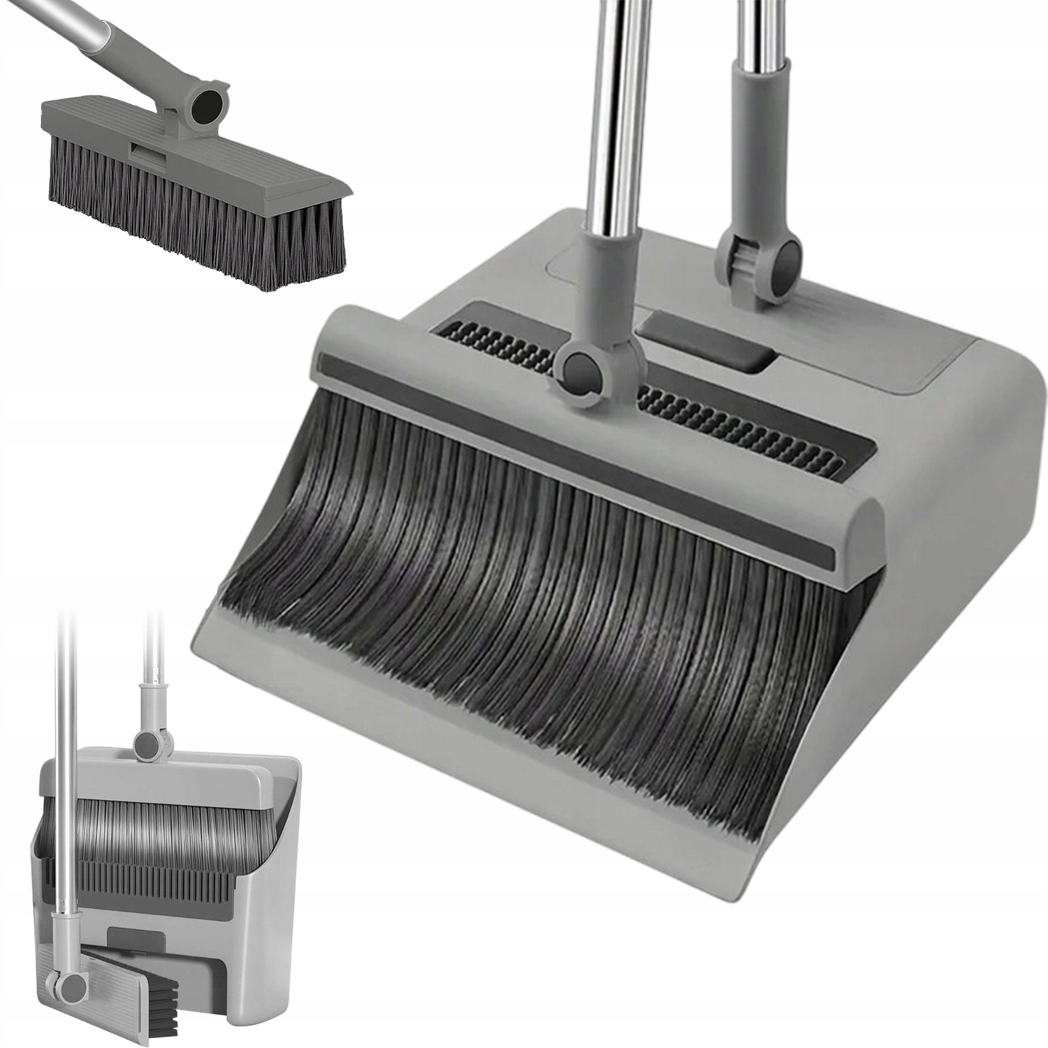 Levně Sada Smetáček Lopatka Skládací Zametací Hlava Kartáče Otočná O 180°