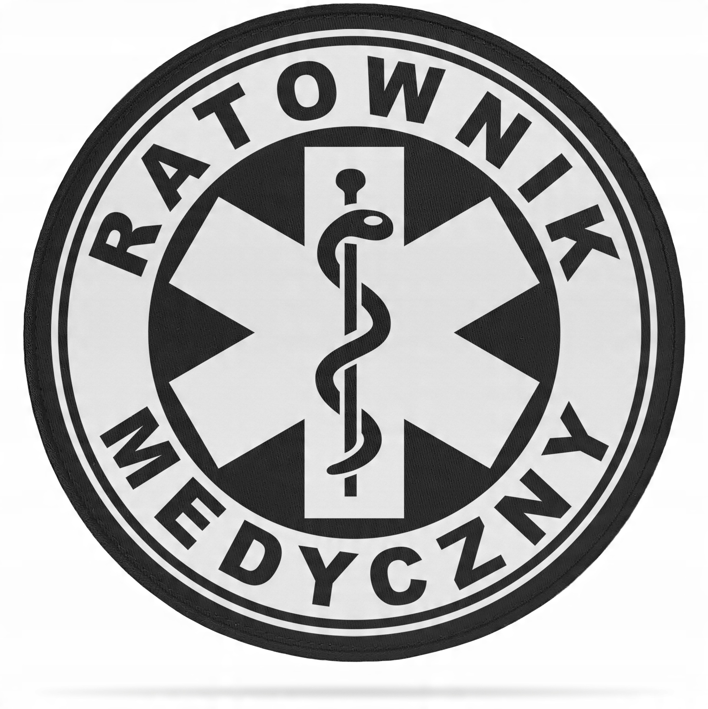 

Ratownik Medyczny Czarna Naszywka Okrągła Odblask