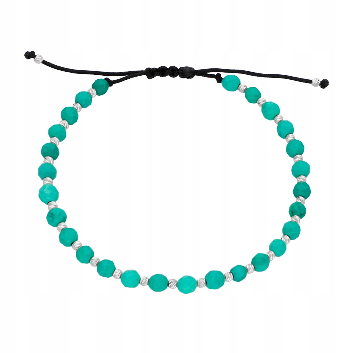 Šňůrkový náramek s tyrkysovým stříbro