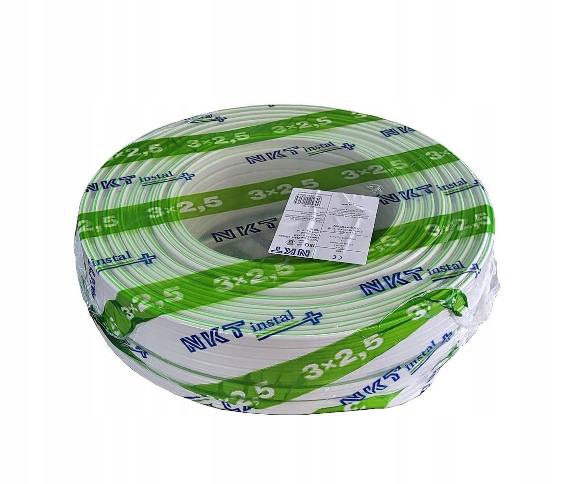 Przewód Kabel Płaski Instalacyjny YDYp 3x2,5 mm2 450V/750V 100m krążek Nkt