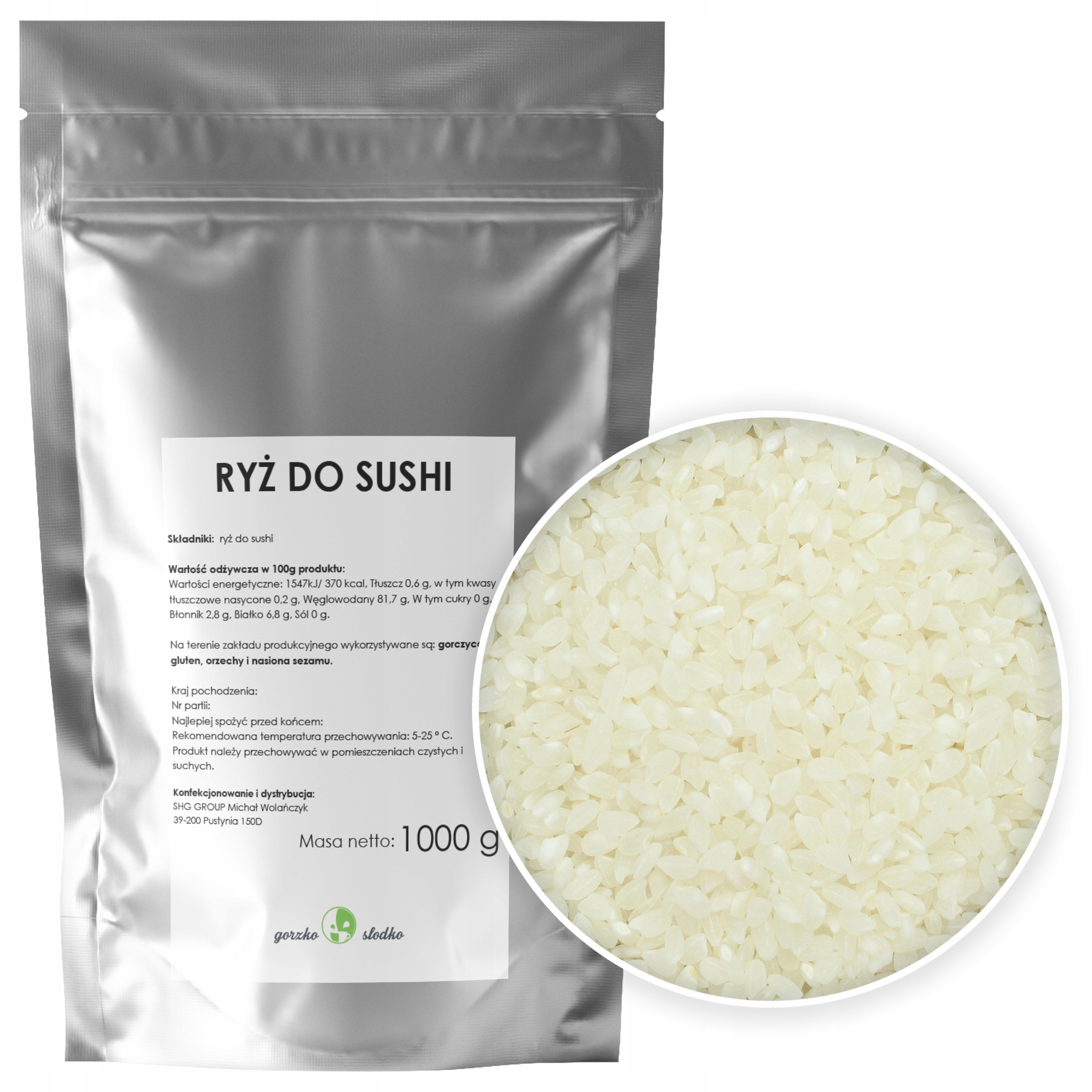 

Ryż Do Sushi naturalny biały premium 1kg