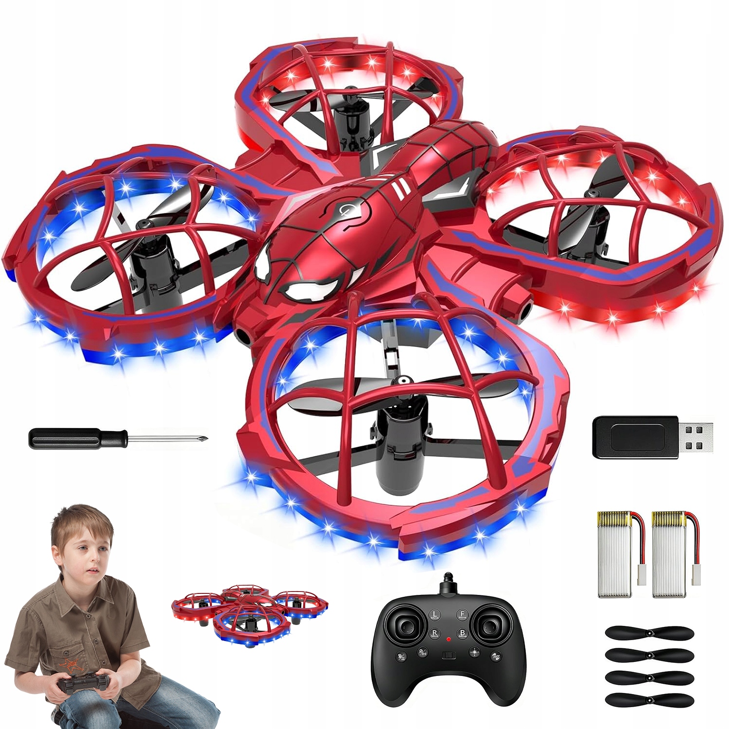 Mini Dron Quadrocopter Turbo Akrobacje Futerał Akumulator Osłony Dla Dzieci