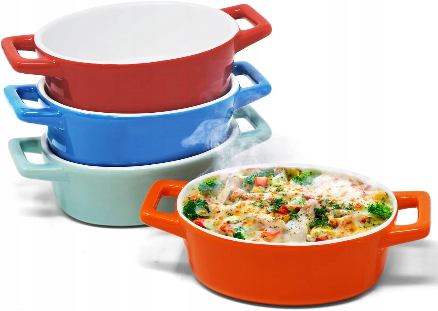 Levně Keramické Zapékací Nádobí Sada 4 Kusů Individuální Oválné