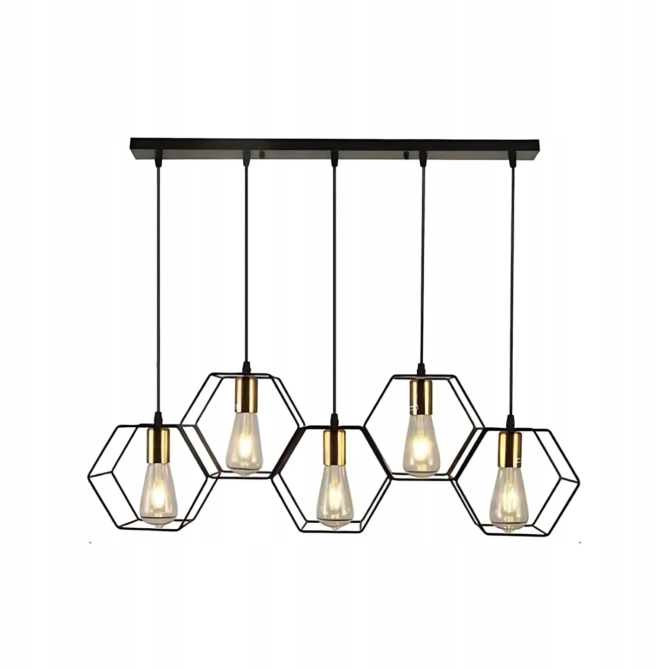 Závěsná lampa Abigali Honey LWH-5XE27, černá 5xE27