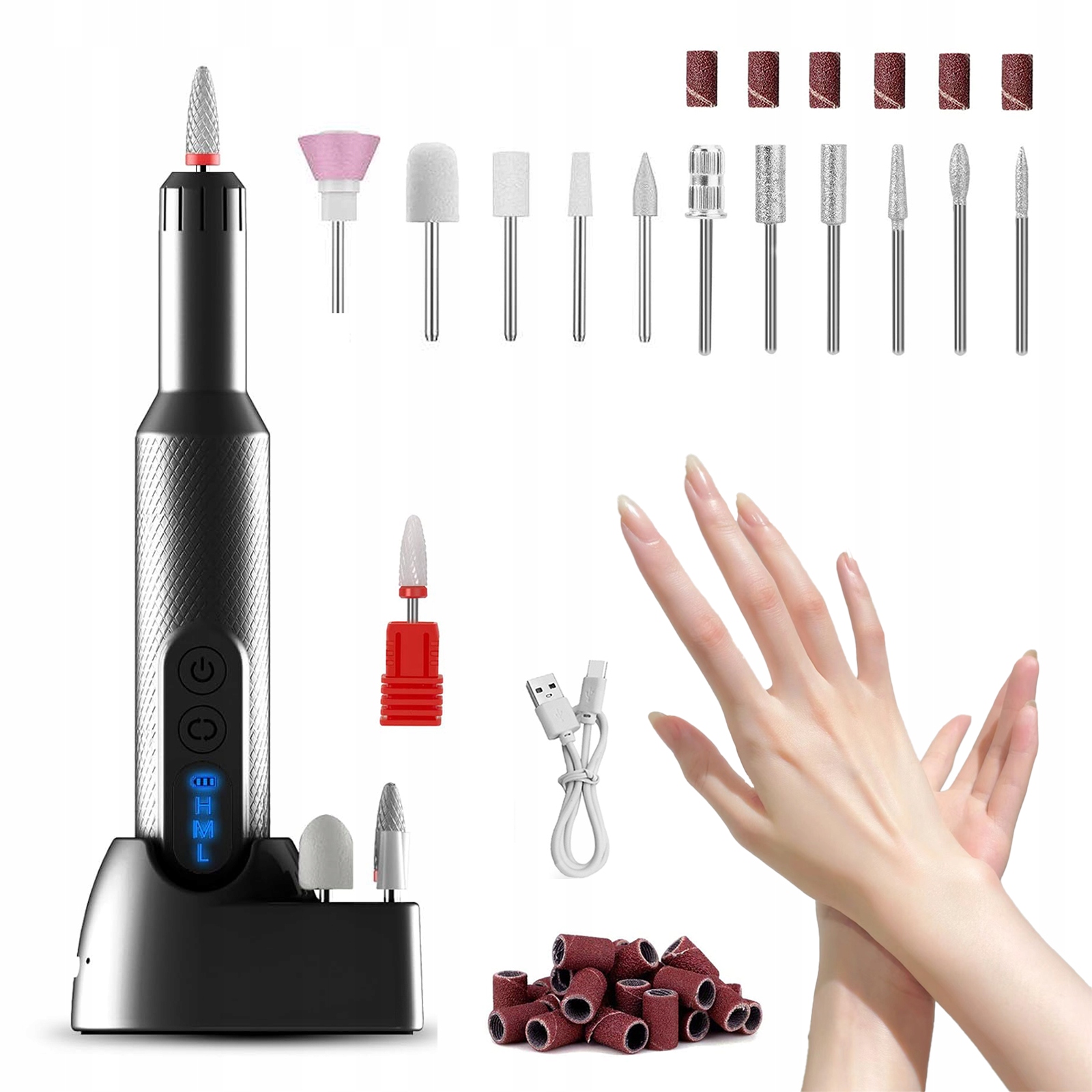 Bruska Manikúra Pedikúra Profesionální Bezdrátová Sada