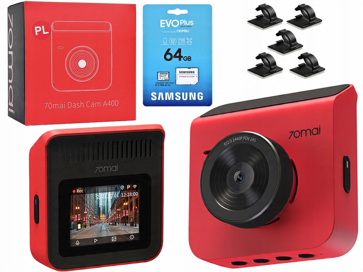 

Kamera samochodowa 70mai A400 145° język Pl 64GB
