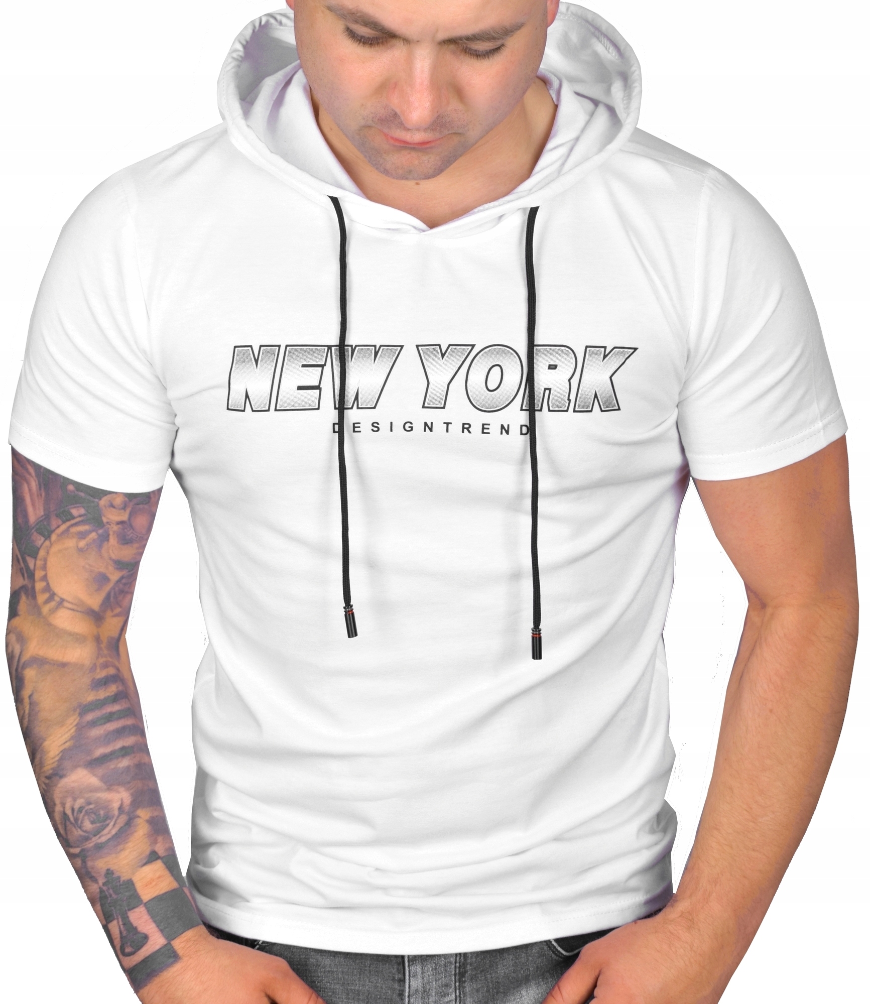 

T-shirt Męski Koszulka Bawłniana Z Kapturem