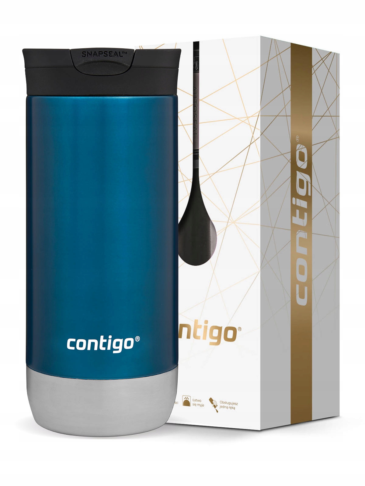 Termohrnek jako dárek Contigo Huron 2.0 470 ml Modrý krabička