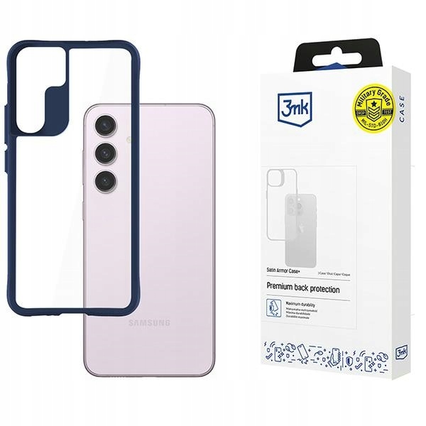 Etui 3mk Satin Armor Case+ Blue na Samsung Galaxy S24 przezroczyste 3mk
