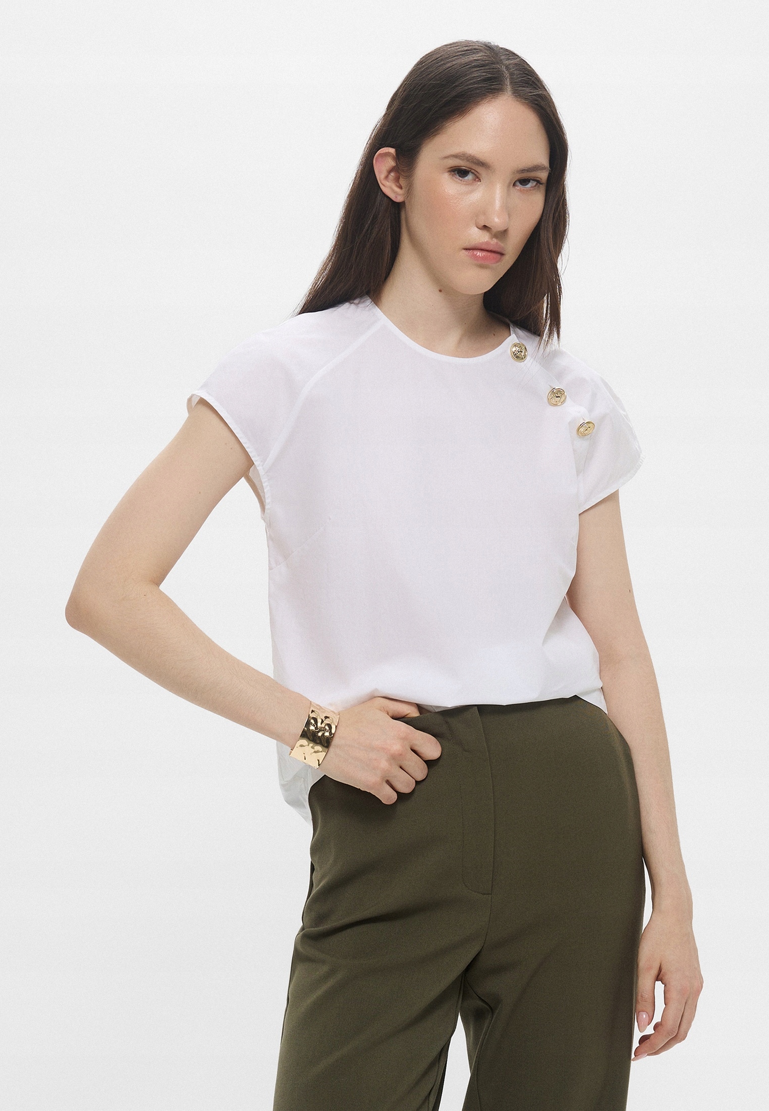 Tru Trussardi Bílá Halenka S Knoflíky (M)