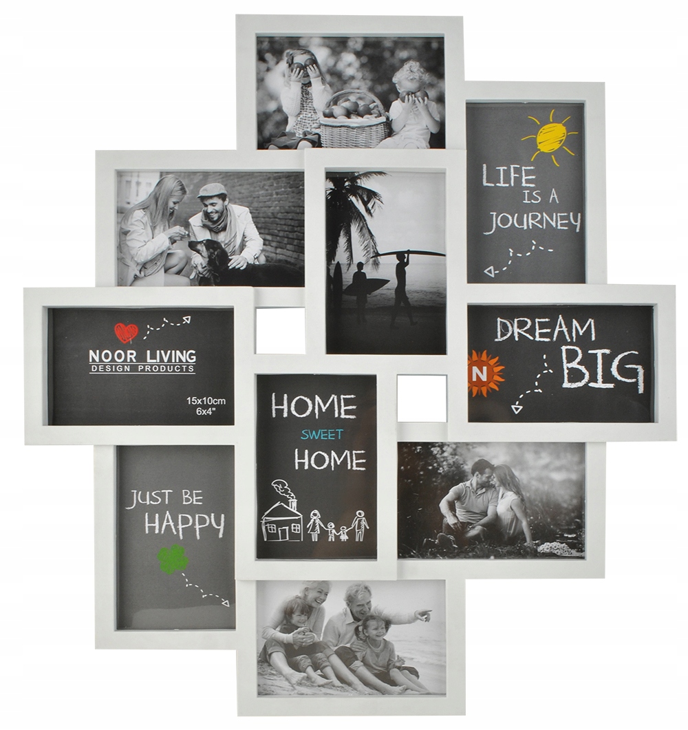 

Ramka 3D Duża Multi Ramki na Foto 10 Zdjęć Biała