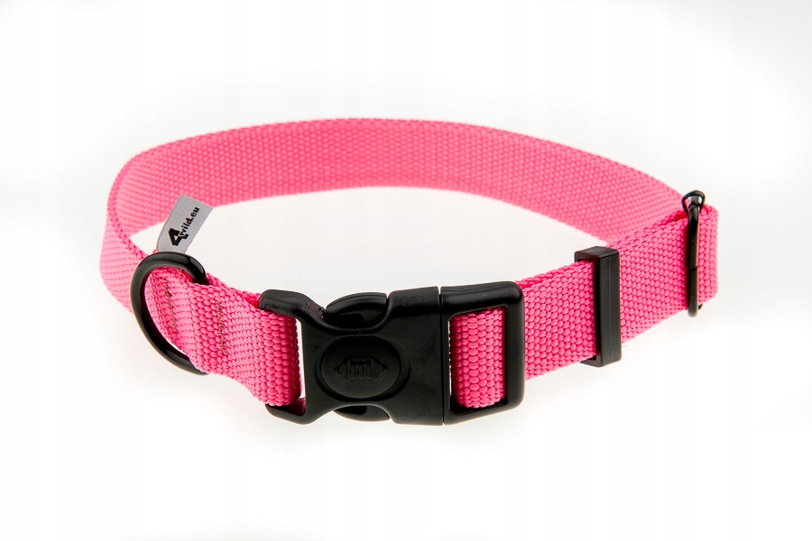 

Obroża z taśmy 25 mm neonowy róż 37-57 cm Mocna