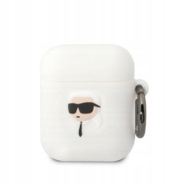 Etui Karl Lagerfeld Silicone Karl Head 3D na AirPods 1/ 2 białe Karl