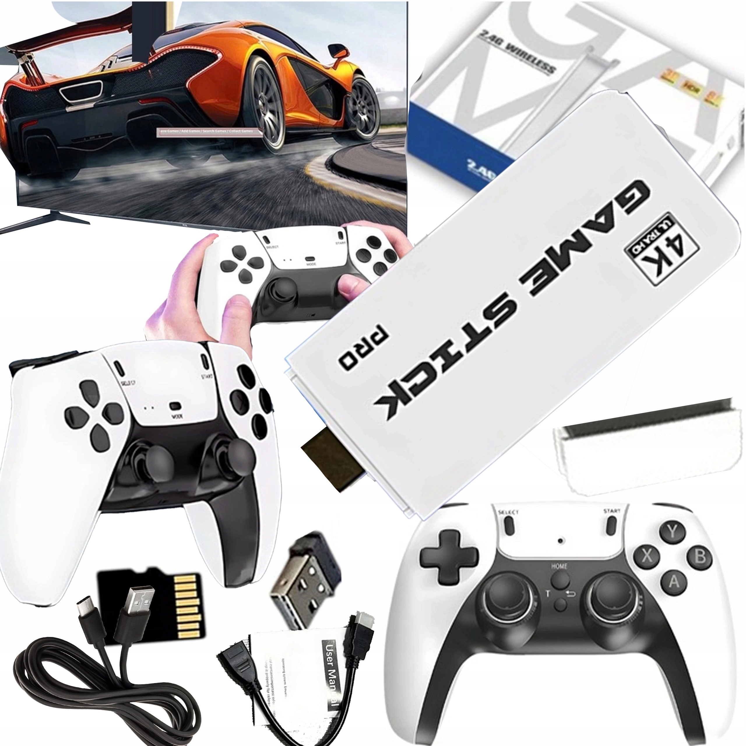 KONSOLA DO GIER RETRO GAME STICK PRO 2025R HDMI 2 PADY MENU PL 64 GB