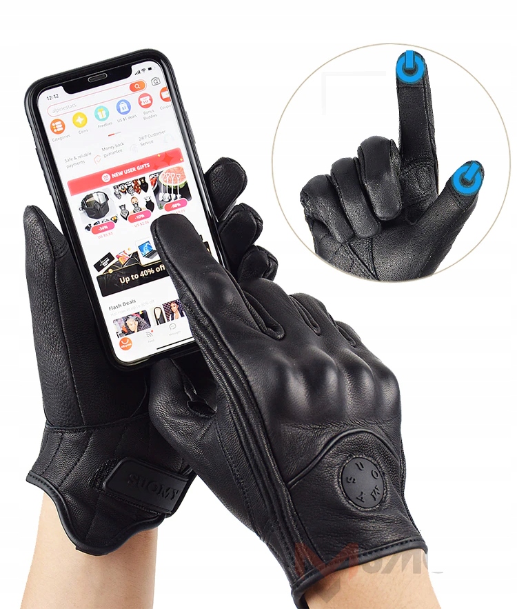 SKÓRZANE RĘKAWICE MOTOCYKLOWE SUOMY DOTYK CZARNE M Model SUOMY