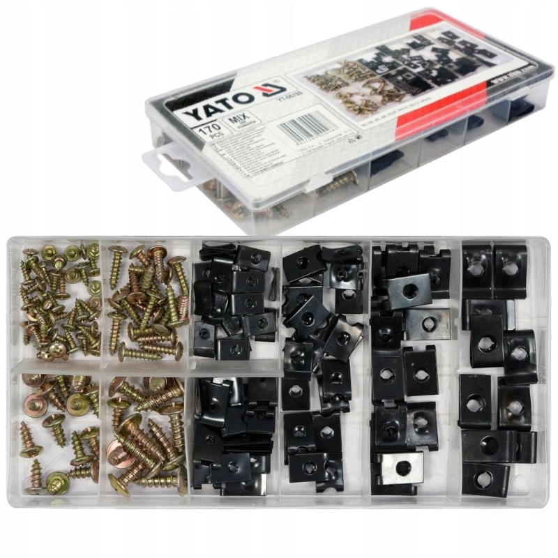 ZESTAW WKRĘTÓW PODKŁADEK DO KAROSERII 170 szt. YT-74051 YATO