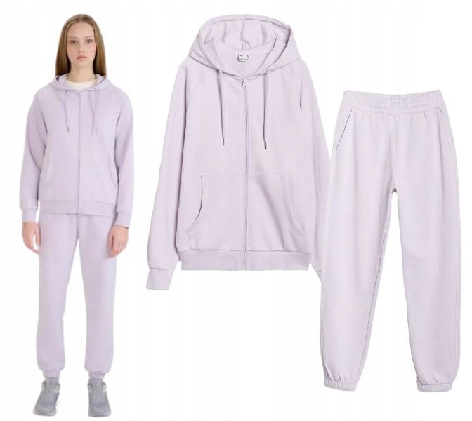 Teplákovka dámský sportovní 4F 2pack mikina na zip kalhoty světle fialová Xs