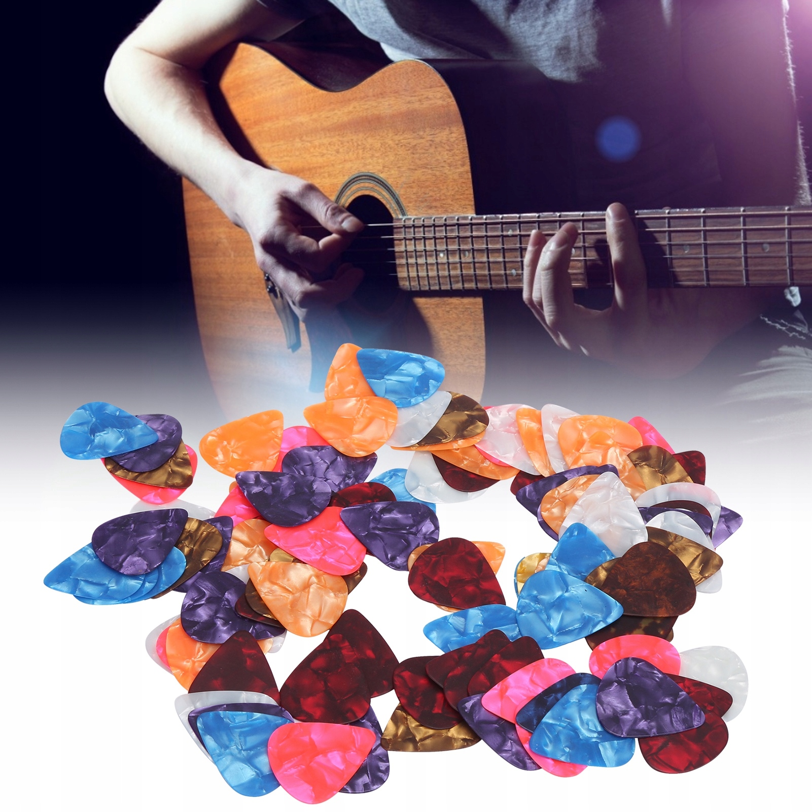 KOSTKA PIÓRKO DO GITARY MIX GRUBOŚCI 100 SZT Marka bez marki