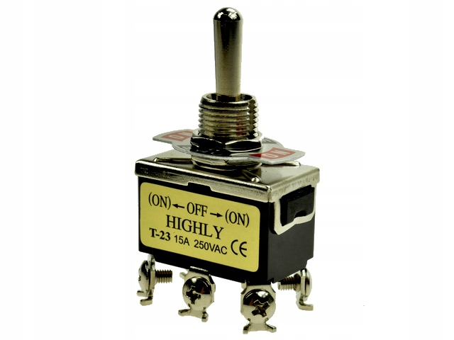 

Przełącznik Dźwigniowy (on)-off-(on) 15A 250V Ac