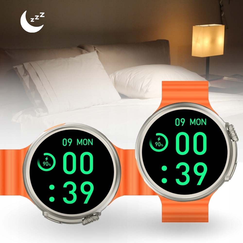 Smartwatch Zegarek Metal AMOLED menu PL Rozmowy EKG Android iOS + 2 paski Wodoszczelność tak