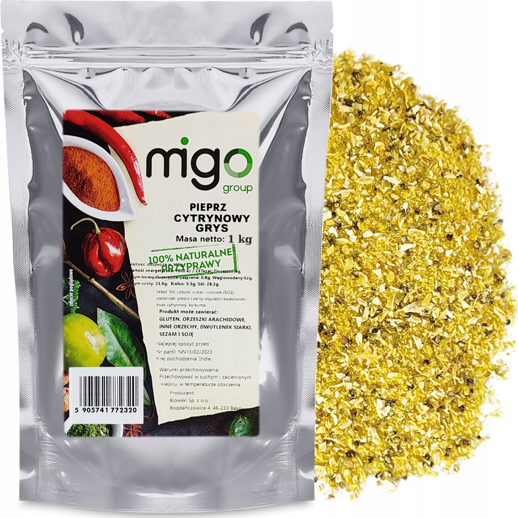 Pieprz Cytrynowy GRYS - 1kg - MIGogroup