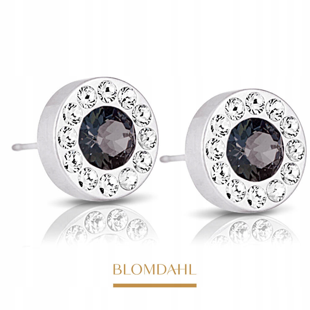 Blomdahl Náušnice Brilliance Halo Crystal/Black Diamond 8 mm