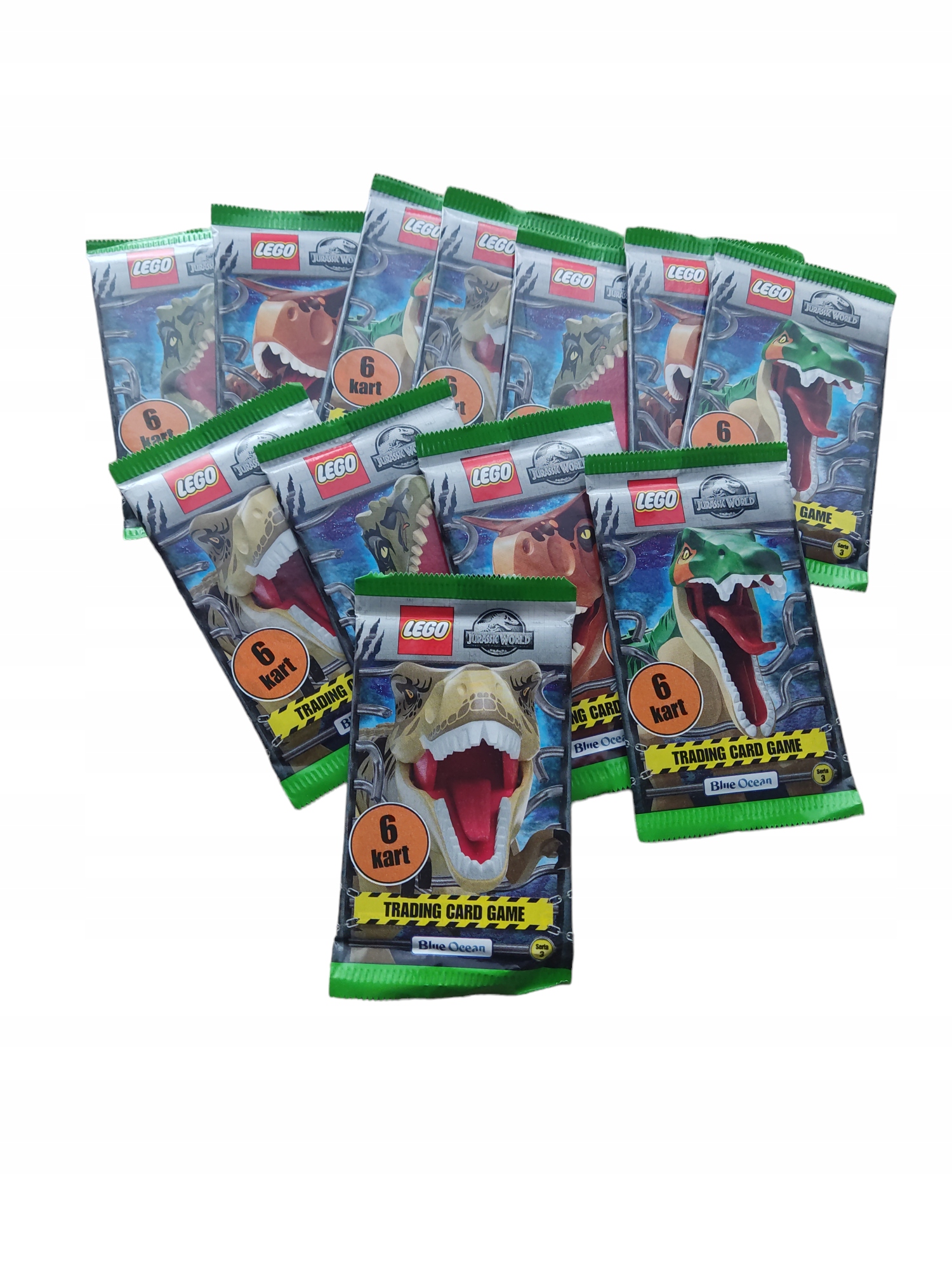 KARTY LEGO JURASSIC WORLD SERIA 3 2023 10 saszetek 60 kart NOWOŚĆ