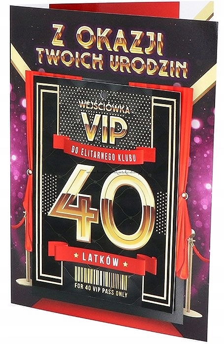 

Wyjątkowa Kartka, Życzenia, na 40 Urodziny