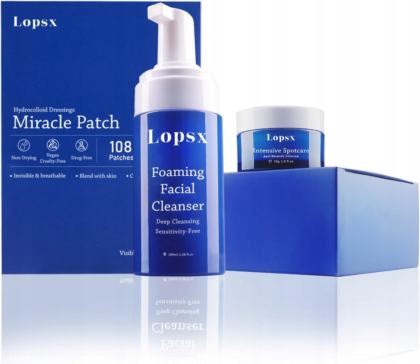 Sada na akné krém s náplastí z okouna 108 kusů pěna na obličej