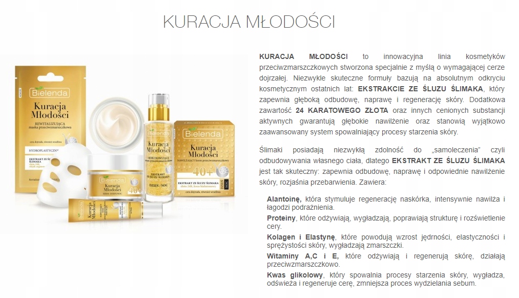 BIELENDA KM 70+ KREM p/ZMARSZCZ ZE ŚLUZEM ŚLIMAKA Kod producenta 5902169030582