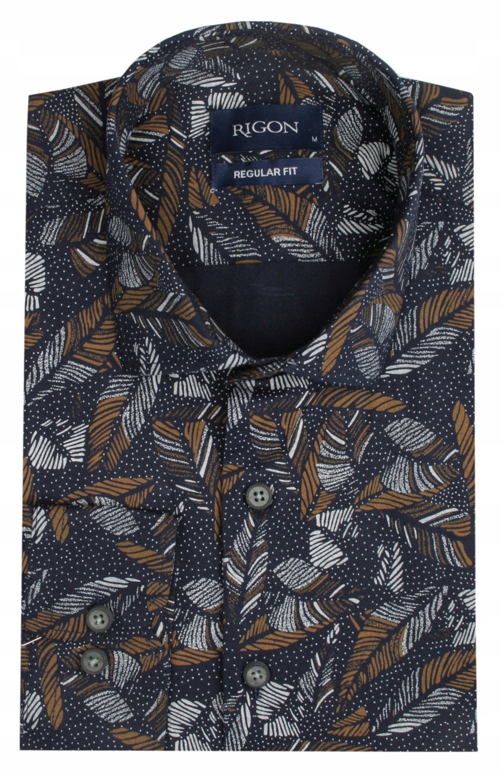 Koszula Męska w Listki -RIGON 45/176-182 (reg) Marka bez marki