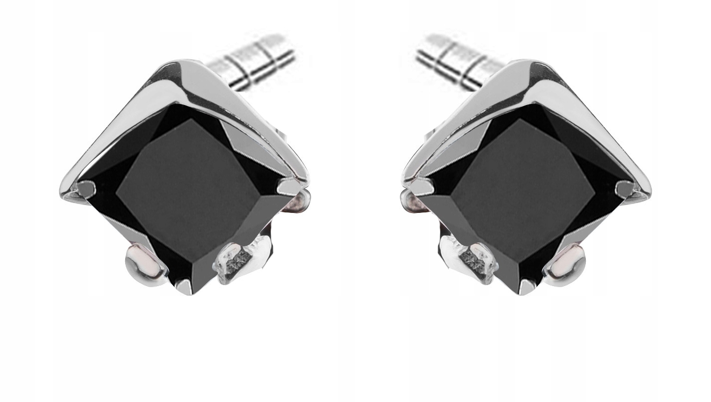 

Srebrne Kolczyki Z Czarnymi Cyrkoniami. PR.925!