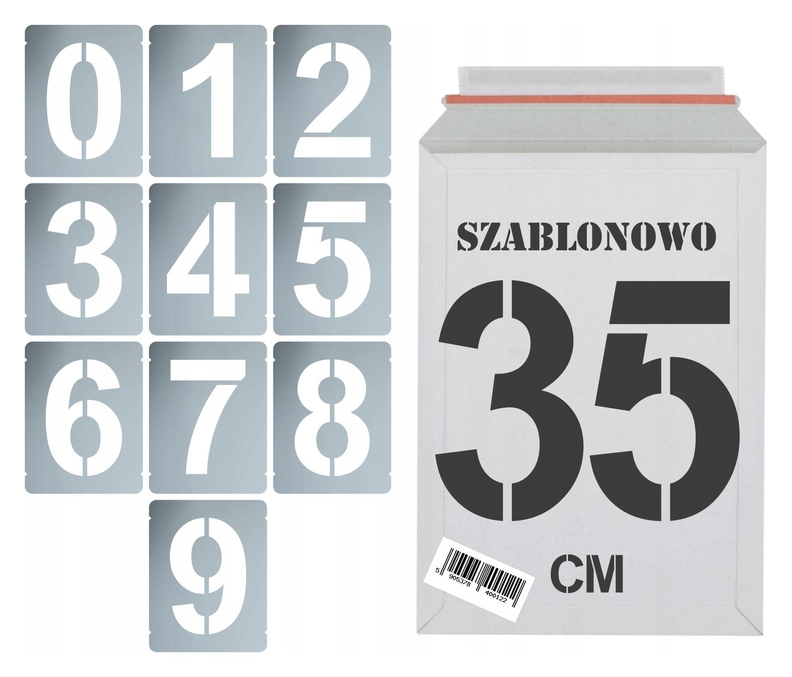 Szablony malarskie wielorazowe Cyfry 35cm zestaw Do Malowania Cyfr 10szt.