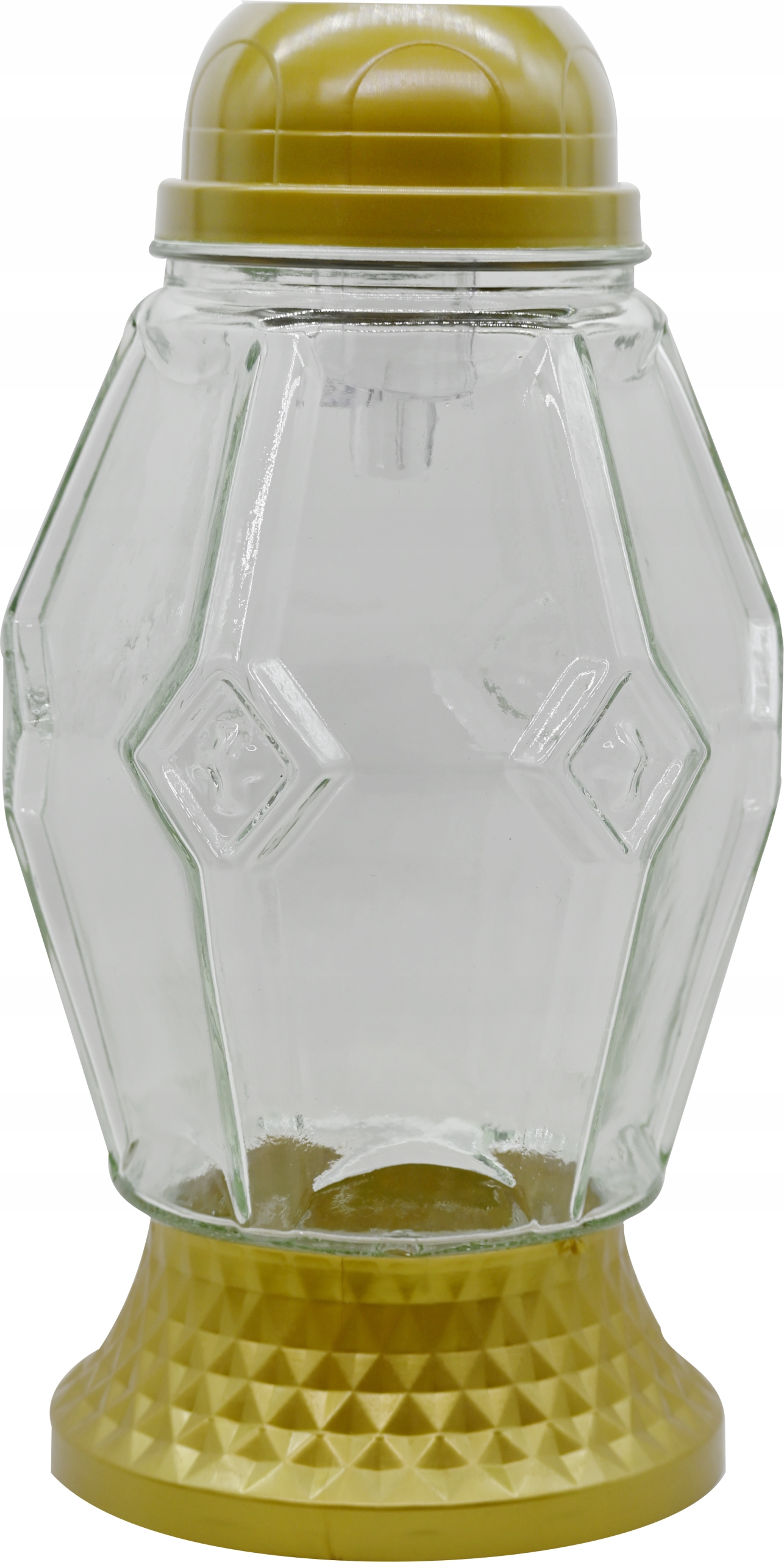 Wysoki Znicz Solarny LED 30 cm – ZNICZE EKO, Wodoodporny, Złoty