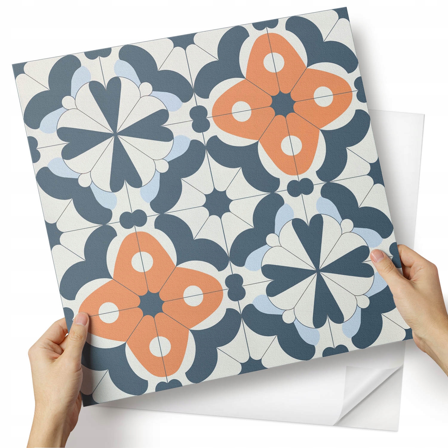 Sada Pvc vinylových panelů Floristický vzor v dlaždicích 4x50x50 cm