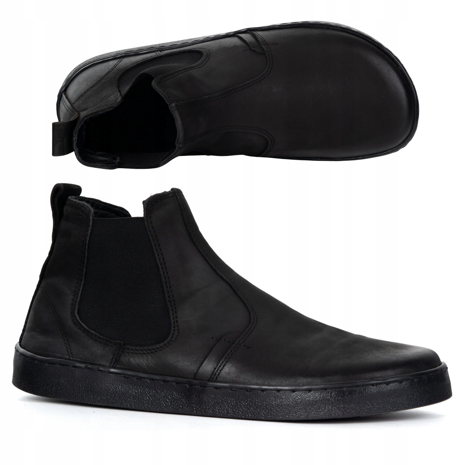 Pánské kožené barefootové boty Olivier 100KZ černé 45