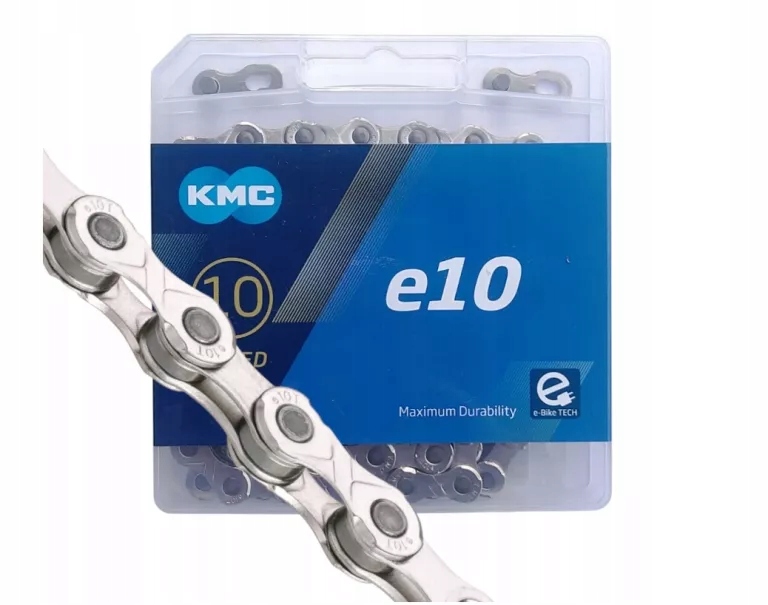 Łańcuch Rowerowy Kmc X10E Silver 122 Ogniwa Do E-bike 10 Rzędowy