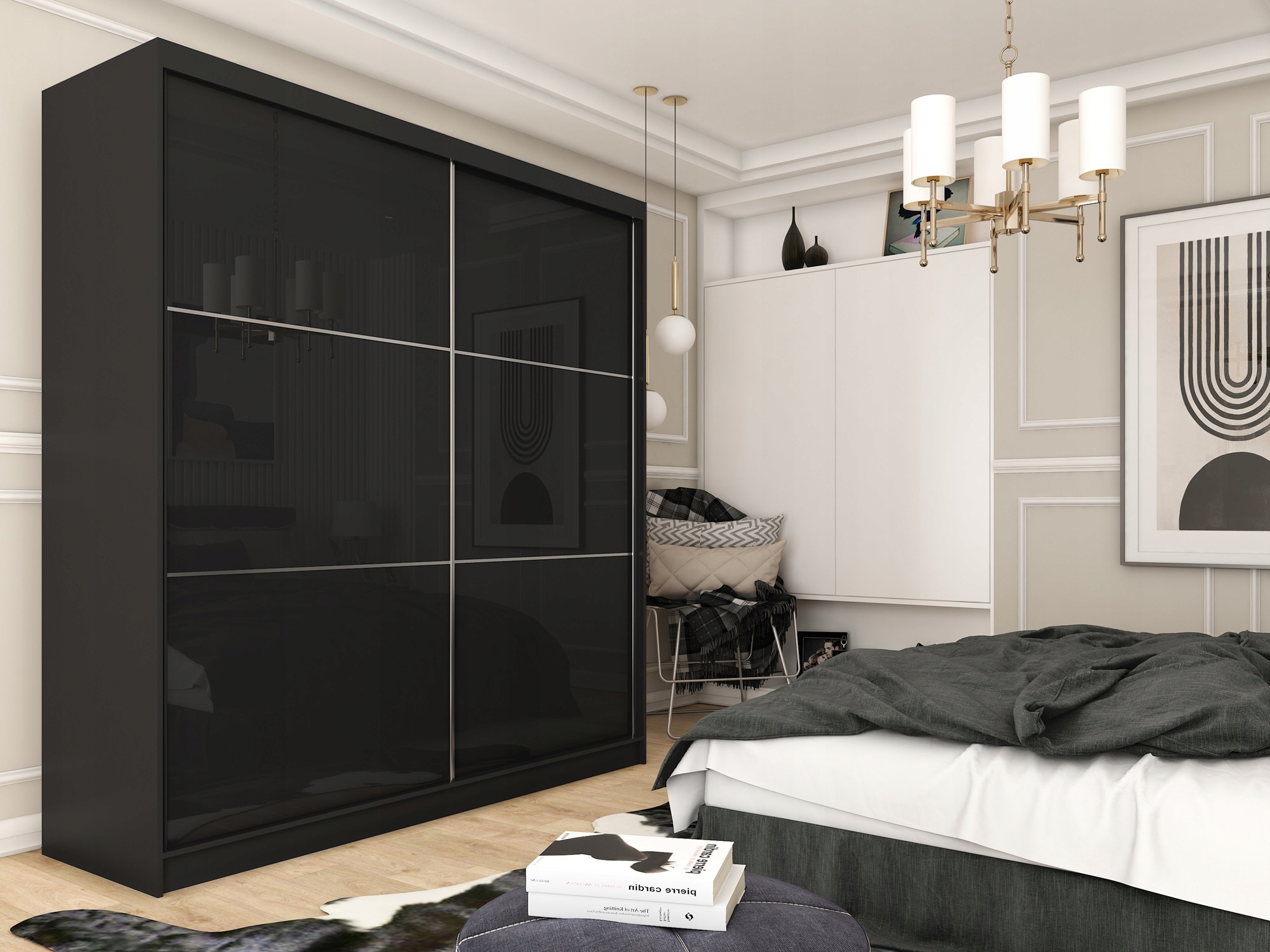 Szafa BERGEN 160 cm *fronty połysk* Typ drzwi Przesuwne