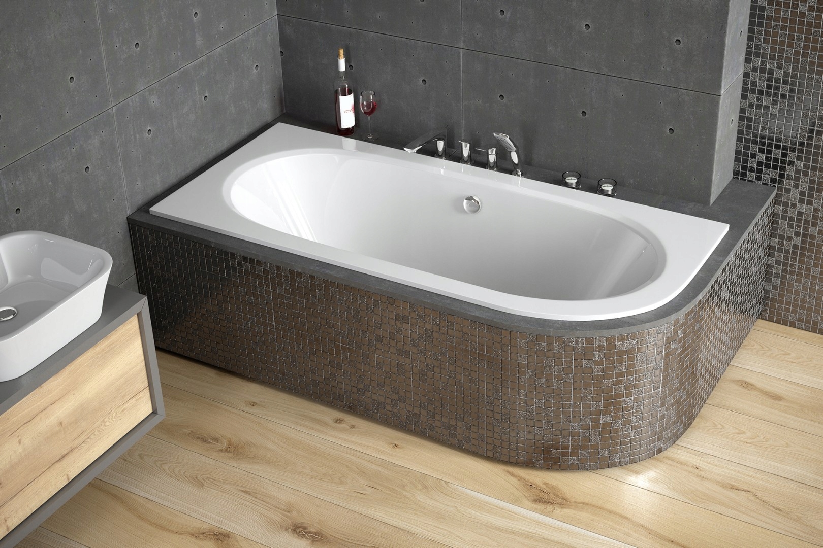 wanna asymetryczna Lewa Besco avita Slim 160x75
