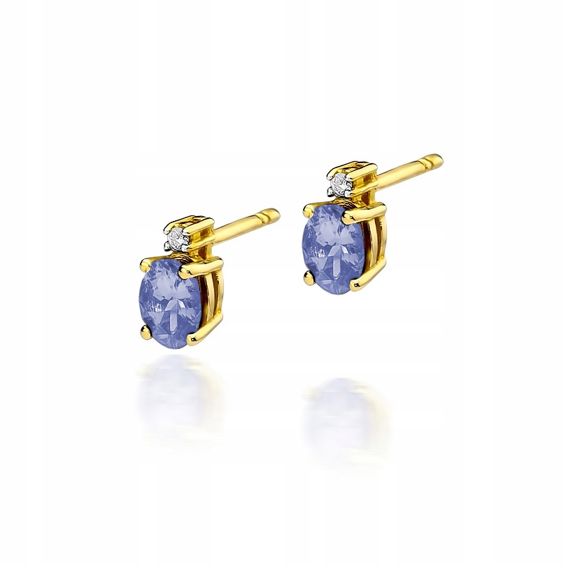 

Złote Kolczyki 585 Brylanty 0,03ct Tanzanit 0,80ct